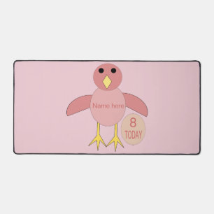 Custom Pink Birthday Girl Chick Desk Mat