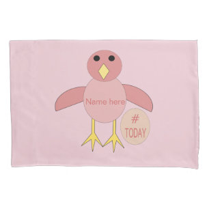 Custom Pink Birthday Girl Chick Pillowcase