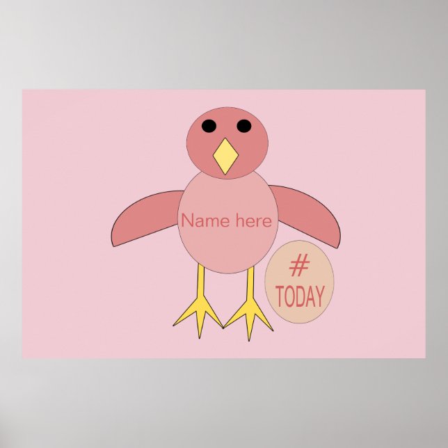 Custom Pink Birthday Girl Chick Poster (Front)