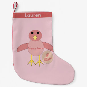 Custom Pink Birthday Girl Chick Stocking
