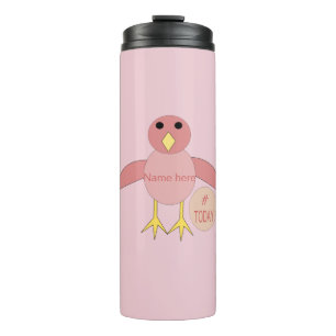 Custom Pink Birthday Girl Chick Thermal Tumbler