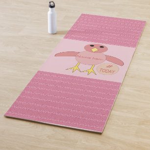 Custom Pink Birthday Girl Chick Yoga Mat