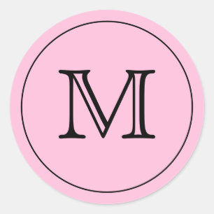 Custom PINK Black Monogram Letter Seals