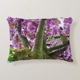 Custom Pink Blooming Tree Crown Photo - Decorative Cushion
