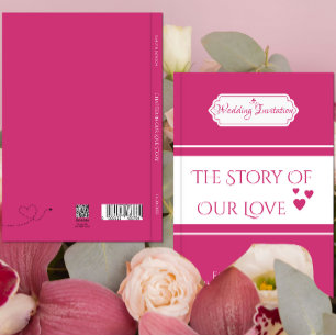 Custom Pink Book -Themed Wedding Invitation 