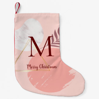 Custom Pink Botanical Modern Christmas Stocking