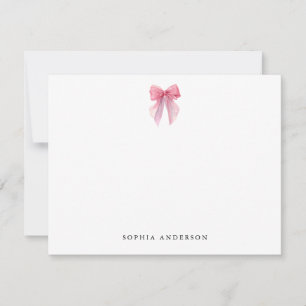 Custom Pink Bow Note Card