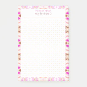 Custom Pink Brown Dot Grid Student Gift Planner Post-it Notes