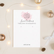 Custom Pink Brush Nugget Earrings Display Card