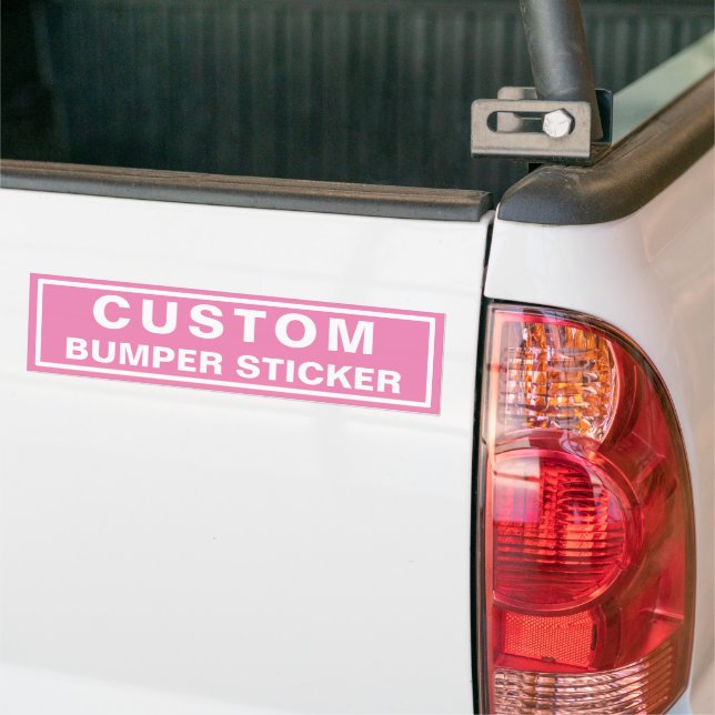 Custom Pink Bumper Sticker with your design (On Truck)