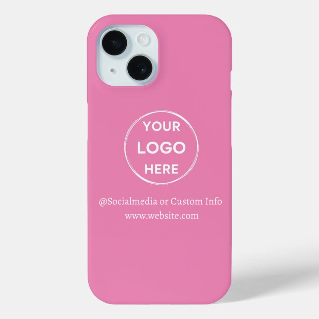 Custom Pink Business Logo Branded  Case-Mate iPhone Case (Back)