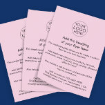 Custom Pink Business Logo Template Flyer<br><div class="desc">Promote your business or event in style with this customisable pink flyer template. Featuring space for your logo, headline, product or service details, and contact info, this design is perfect for small businesses, entrepreneurs, events, sales, or store announcements. The clean, modern layout paired with a soft pink background makes your...</div>