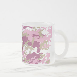 Custom Pink Camo Frosted Beer Mug