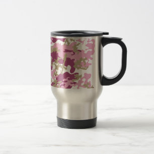 Custom Pink Camo Stainless Steel Travel Mug