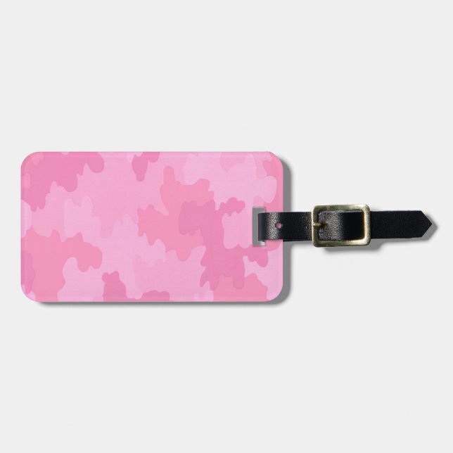 Custom Pink Camouflage Luggage Tag (Front Horizontal)