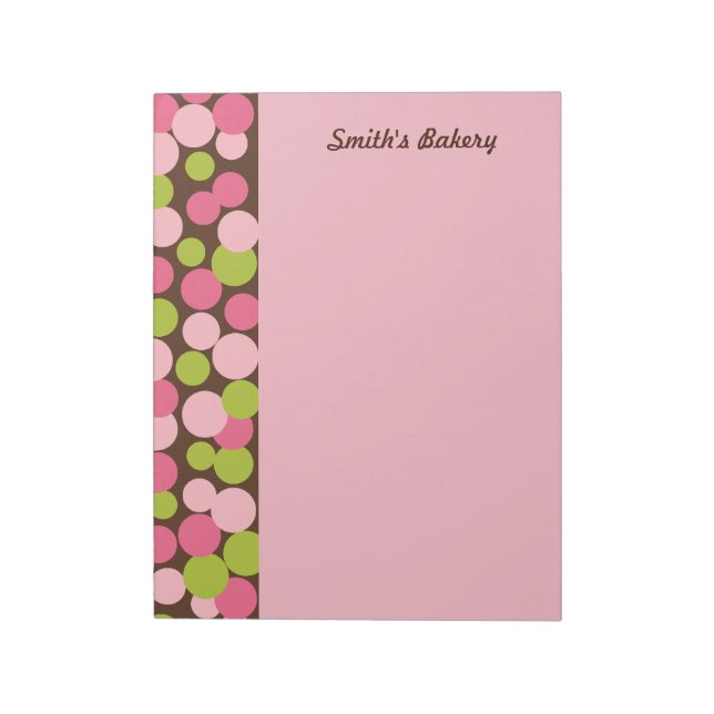 Custom Pink Candy Polka Dots  Notepad (Rotated)