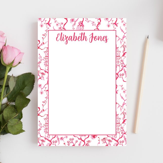 Custom Pink Chinoiserie, Grandmillenial Pagoda Post-it Notes (Creator Uploaded)