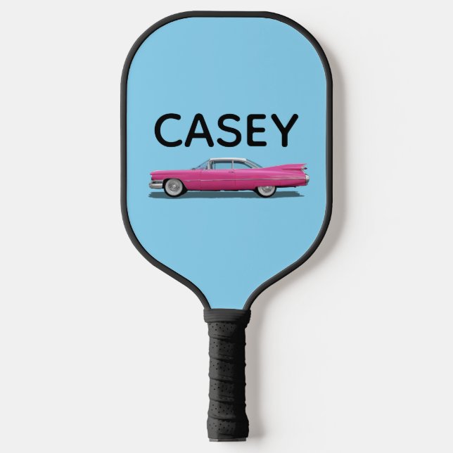 CUSTOM PINK CLASSIC CAR NAME  PICKLEBALL PADDLE (Front)