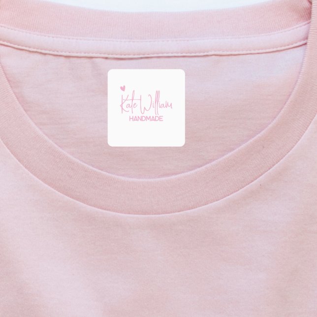 Custom Pink Clothing label for handmade item (Creator Uploaded)