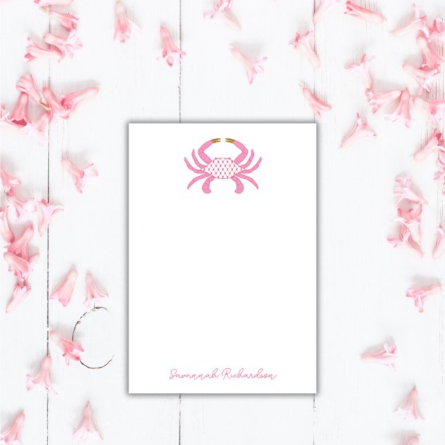 Custom Pink Crab, Coastal Sticky Notes (Creator Uploaded)