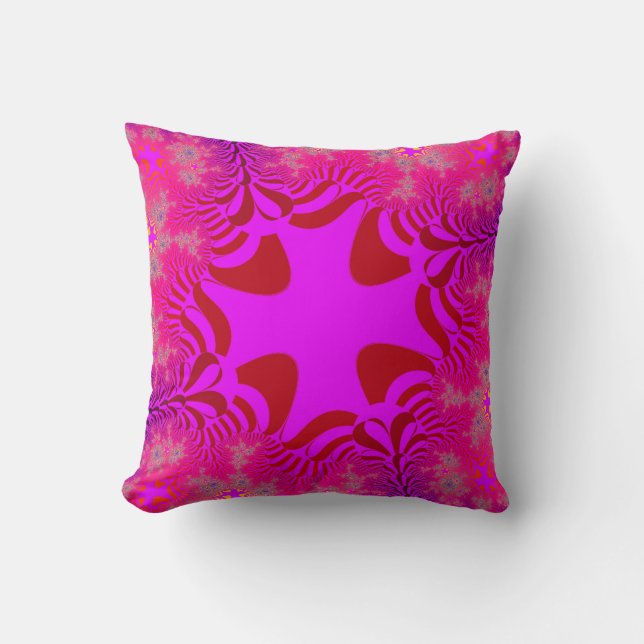 Custom Pink Crystal Cross Throw Pillow (Front)