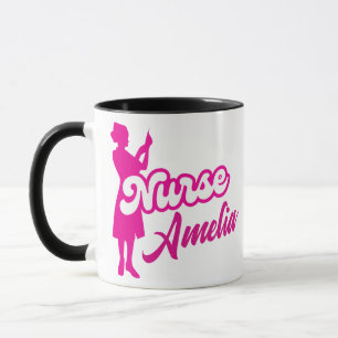 Custom Pink Doll Nurse Girly  Mug