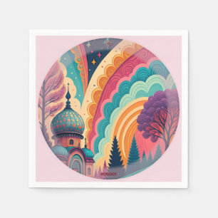 Custom Pink Fantasy Art Paper Napkin