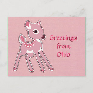 Custom Pink Fawn Postcard