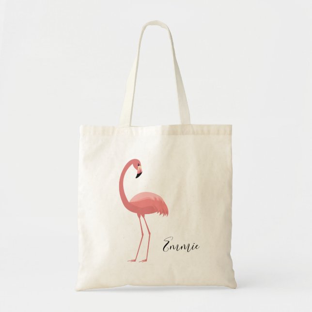Custom Pink Flamingo Tote Bag (Front)