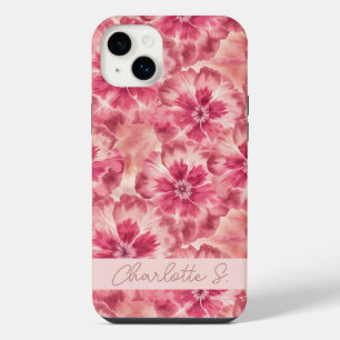 Custom Pink Floral Coquette iPhone 14 Plus Case