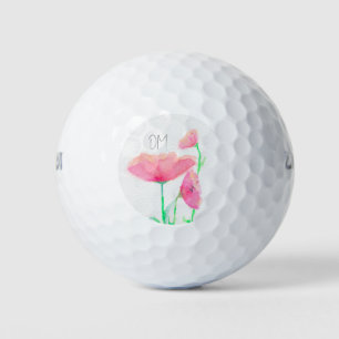 Custom Pink Floral Golf Balls