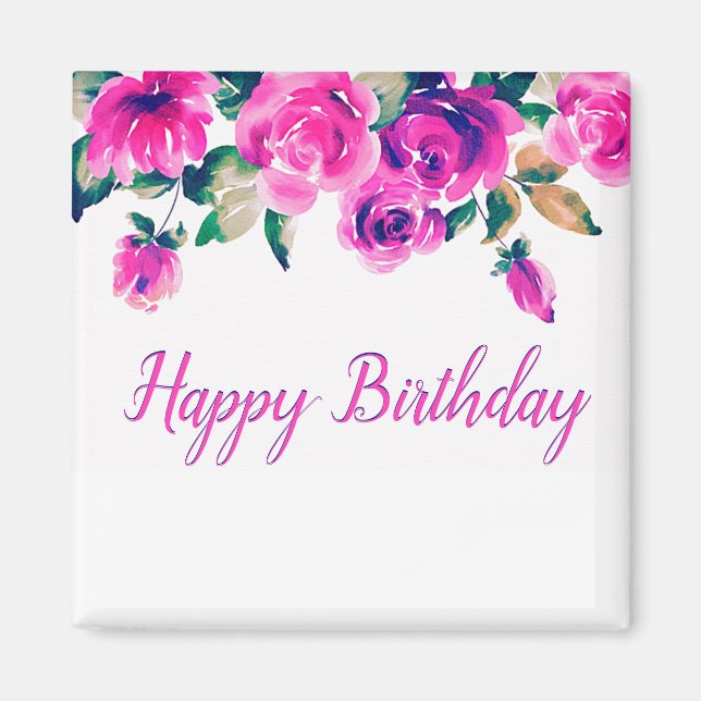 custom pink floral magnet (Front)