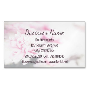 Custom Pink Florist Flower Floral Magnetic Business Card