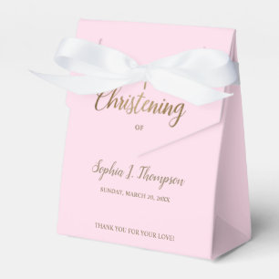 Custom Pink gold cross Christening Thank you Favour Box