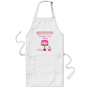 Custom Pink & Green Sweets Bakery Business Apron