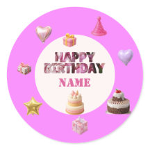 Custom Pink Happy Birthday
