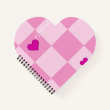 Custom Pink Heart Notebook
