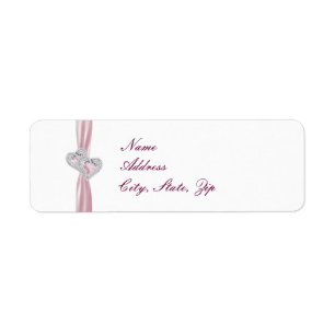 Custom Pink Hearts Address Labels