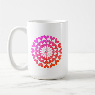 Custom Pink Hearts Mandella Valentine's Day Coffee Coffee Mug