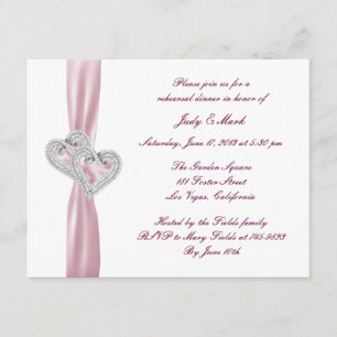 Custom Pink Hearts Rehearsal Dinner Invitation
