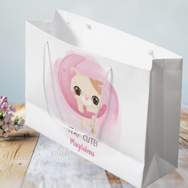 Custom Pink Kitten Large Gift Bag (Creator Uploaded)