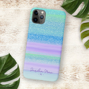 Custom Pink Mint Green Blue Purple Stripes Pattern iPhone 11 Pro Max Case