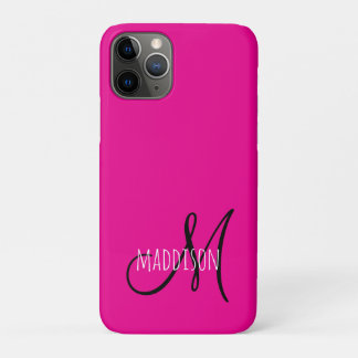 Custom Pink Monogram iPhone 11 Pro Case
