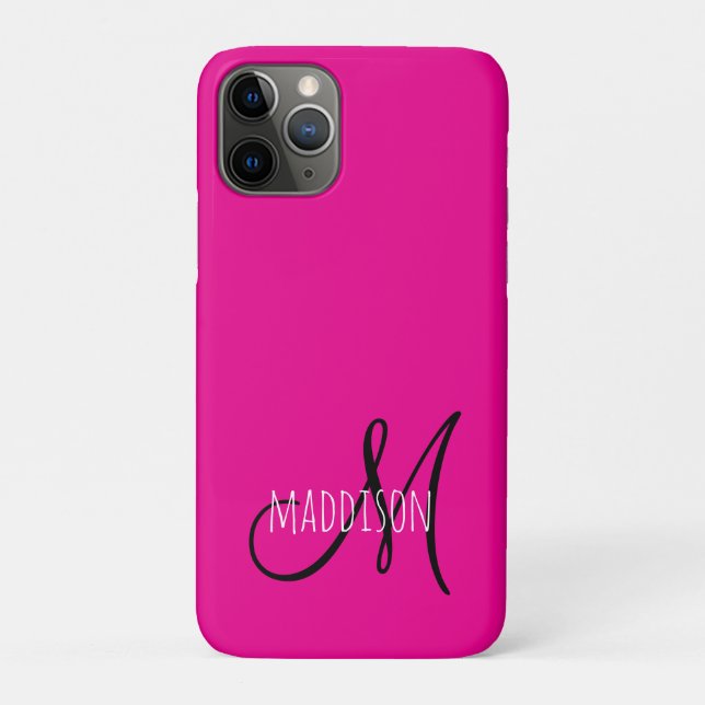 Custom Pink Monogram Case-Mate iPhone Case (Back)