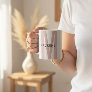 Custom Pink Monogram Mug Gift for Mum or Grandma