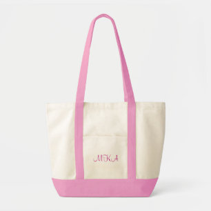 Custom Pink Monogrammed Tote Bag