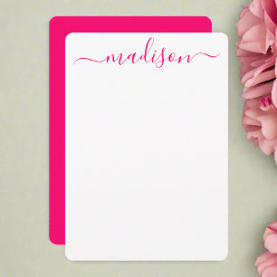 Custom Pink Name Typography Script Feminine Card