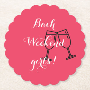 custom pink paper coasters for bachelorette