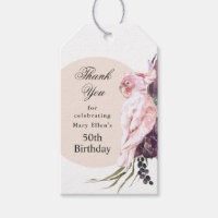 Custom Pink Parrot Boho Botanical 50th Birthday
