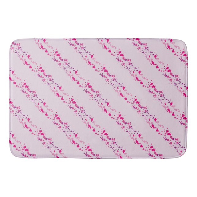 Custom Pink Pattern Bath Mat (Front)
